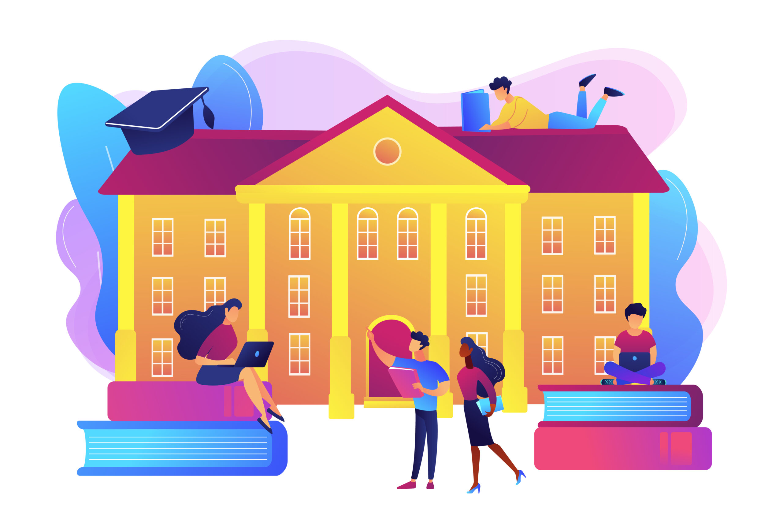 College campus concept vector illustration