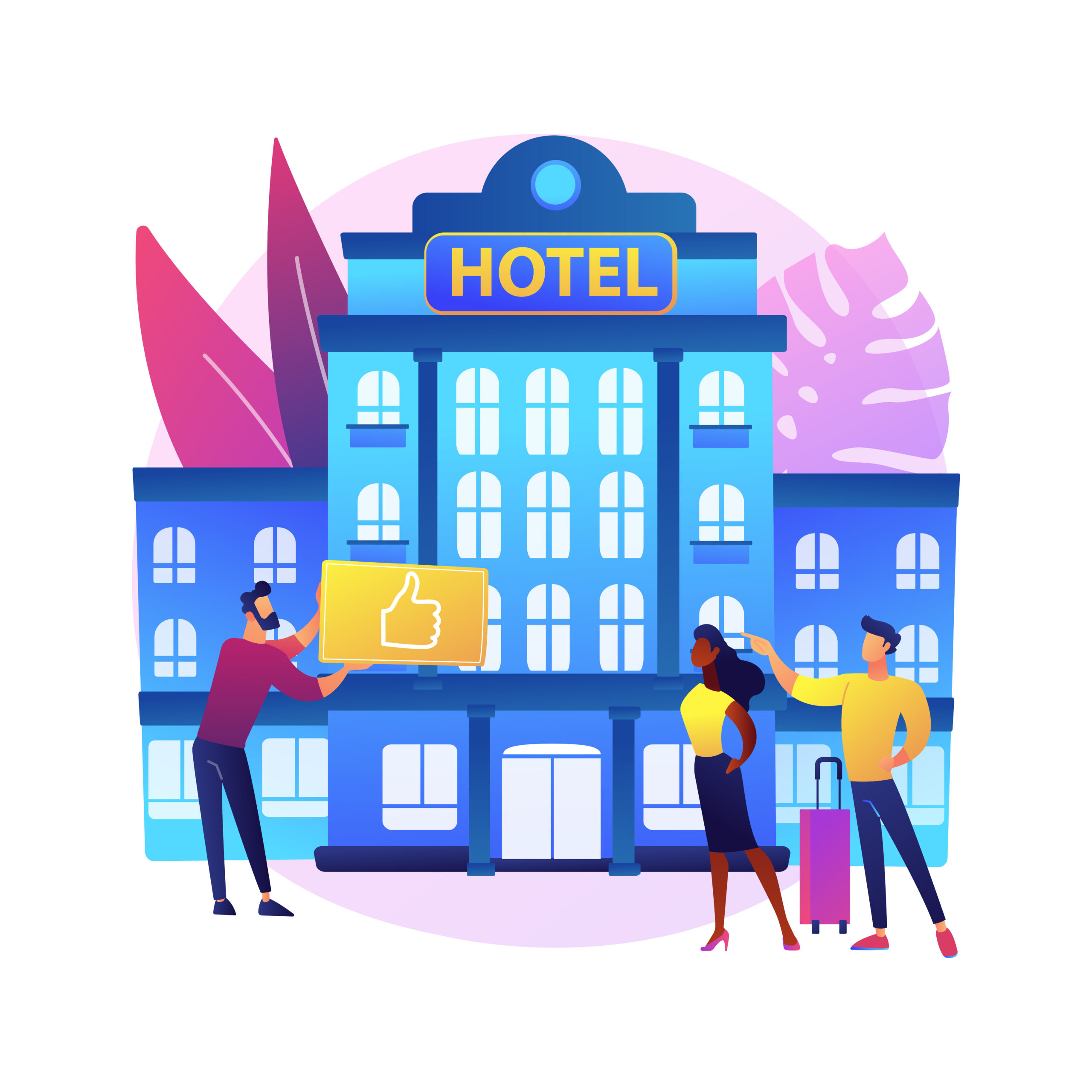Lifestyle hotel abstract concept vector illustration.